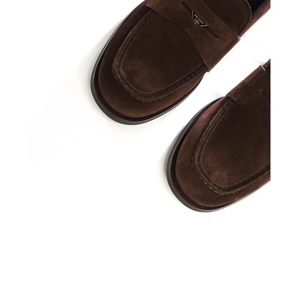 $1,250 PRADA - Brown Suede Loafers - US 10.5 (9.5UK)